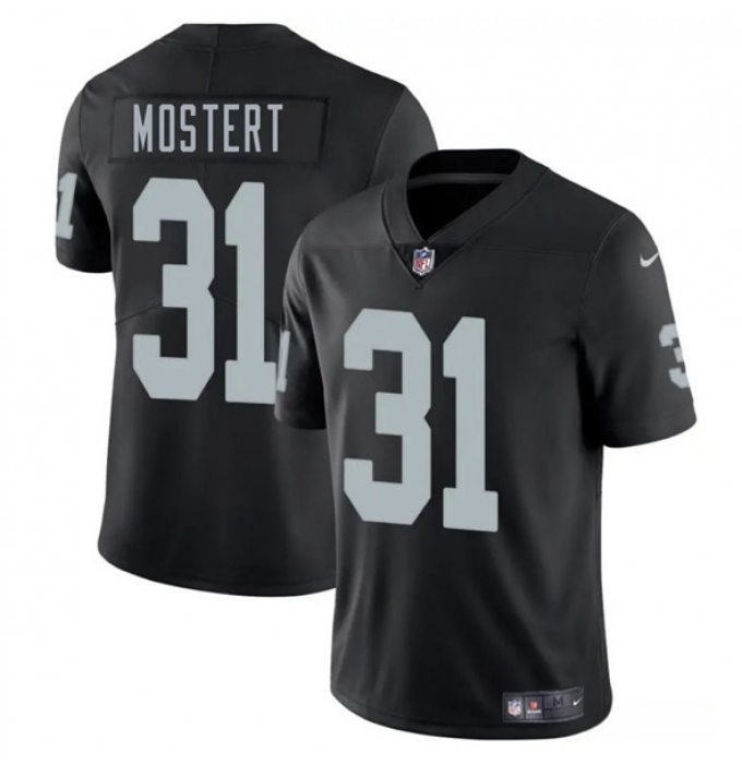 Men's Las Vegas Raiders #31 Raheem Mostert Black 2025 Vapor Football Stitched Jersey