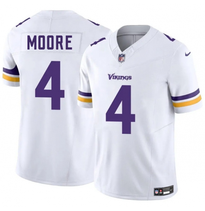 Men's Minnesota Vikings #4 Rondale Moore White 2025 F.U.S.E. Vapor Untouchable Limited Football Stitched Jersey