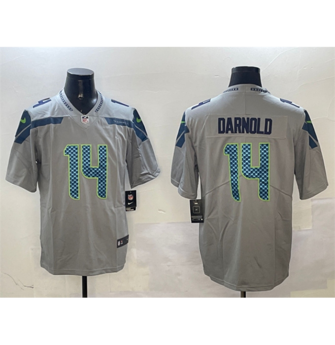 Men's Seattle Seahawks #14 Sam Darnold Gray 2025 Vapor Limited Football Stitched Jersey