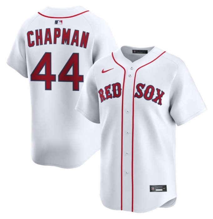 Men's Boston Red Sox #44 Aroldis Chapman White 2025 Home Limited Stitched Baseball Jersey
