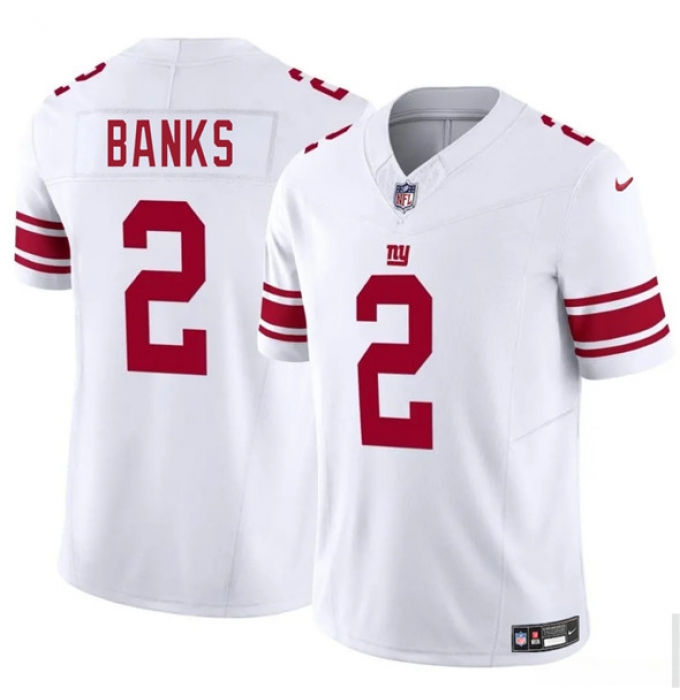 Men's New York Giants #2 Deonte Banks White 2025 F.U.S.E. Vapor Untouchable Limited Football Stitched Jersey