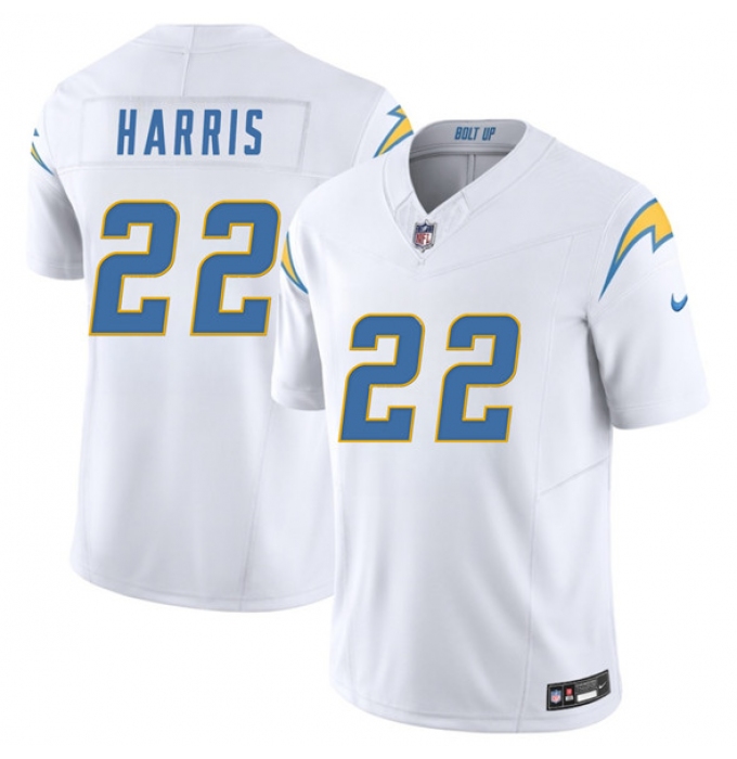 Men's Los Angeles Chargers #22 Najee Harris White 2025 F.U.S.E. Vapor Limited Football Stitched Jersey