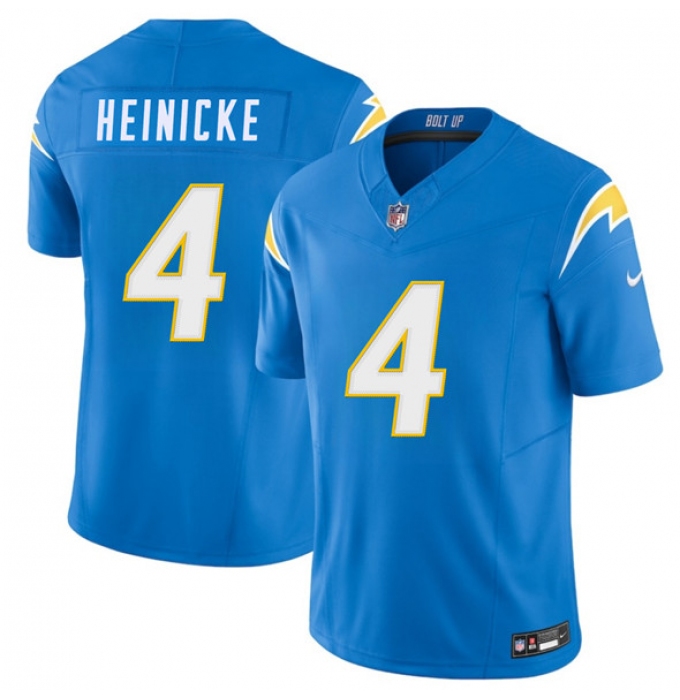 Men's Los Angeles Chargers #4 Taylor Heinicke Blue 2025 F.U.S.E. Vapor Limited Football Stitched Jersey