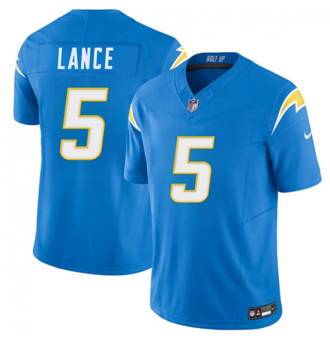 Men's Los Angeles Chargers #5 Trey Lance Blue 2025 F.U.S.E. Vapor Limited Football Stitched Jersey