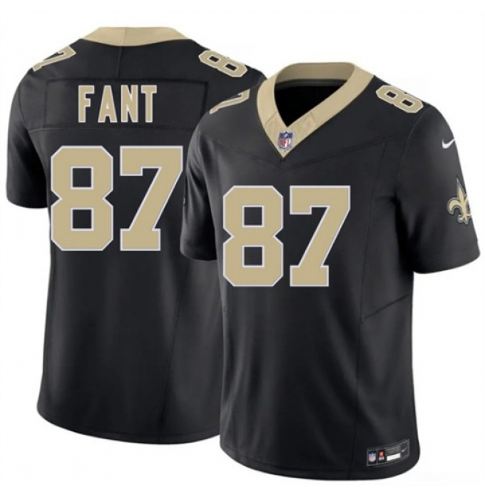 Men's New Orleans Saints #87 Noah Fant Black 2026 F.U.S.E Vapor Limited Football Stitched Jersey