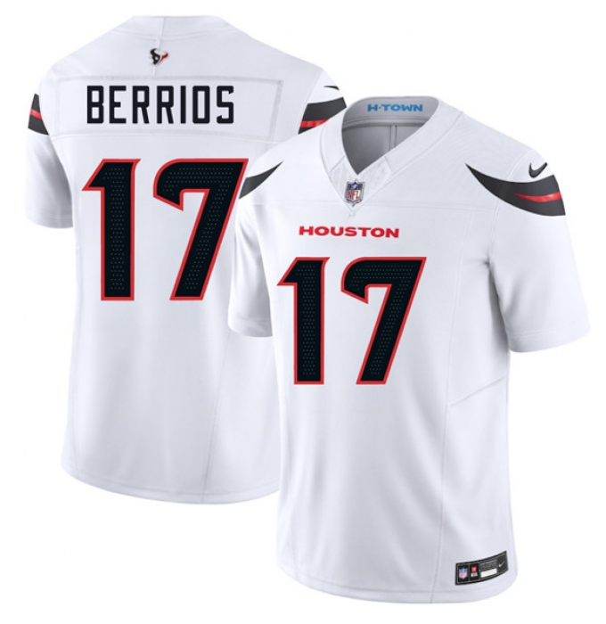Men's Houston Texans #17 Braxton Berrios White 2025 F.U.S.E. Vapor Limited Football Stitched Jersey