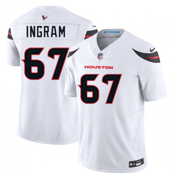 Men's Houston Texans #67 Ed Ingram White 2025 F.U.S.E. Vapor Limited Football Stitched Jersey