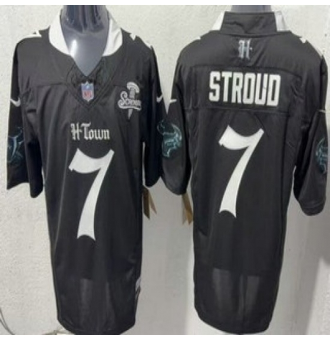 Men's Houston Texans #7 CJ Stroud Limited Black Screwstan FUSE Vapor Jersey
