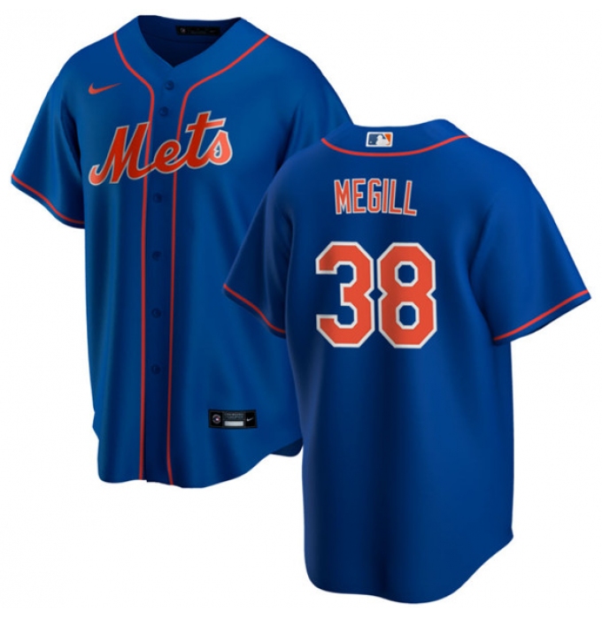 Men's New York Mets #38 Tylor Megill Royal Cool Base Stitched Baseball Jersey