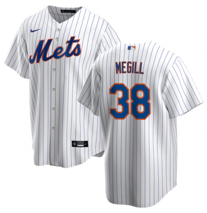 Men's New York Mets #38 Tylor Megill White Cool Base Stitched Baseball Jersey