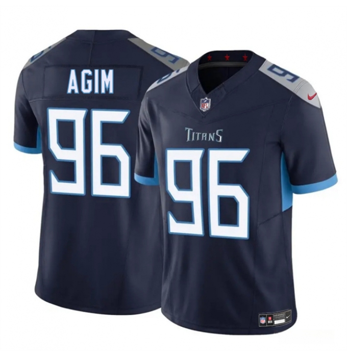 Men's Tennessee Titans #96 McTelvin Agim Navy 2025 F.U.S.E. Vapor Limited Football Stitched Jersey