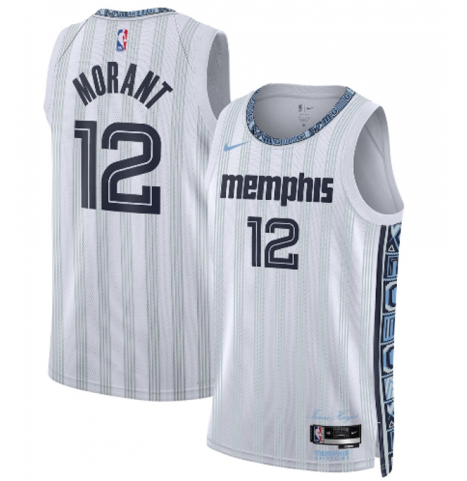 Men's Memphis Grizzlies #12 Ja Morant Gray 2025-26 City Edition Swingman Stitched Jersey