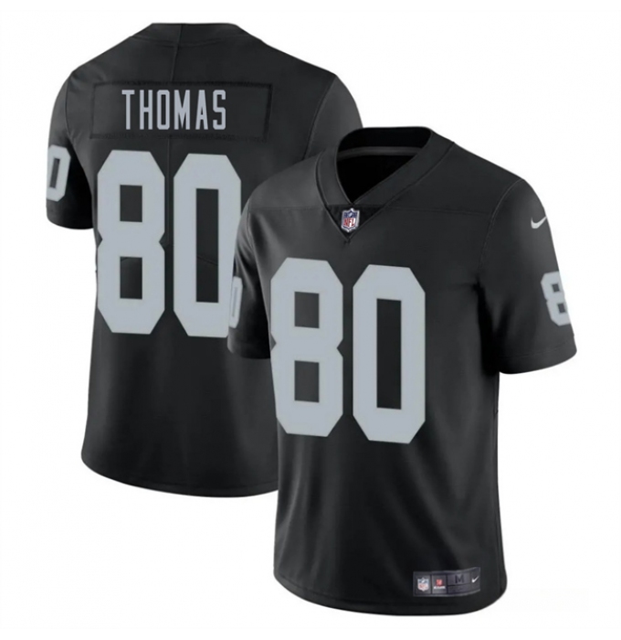 Men's Las Vegas Raiders #80 Ian Thomas Black 2025 Vapor Football Stitched Jersey