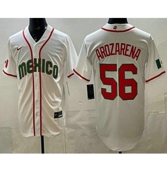 Men's Mexico #56 Randy Arozarena White 2026 World Baseball Classic Cool Base Jersey