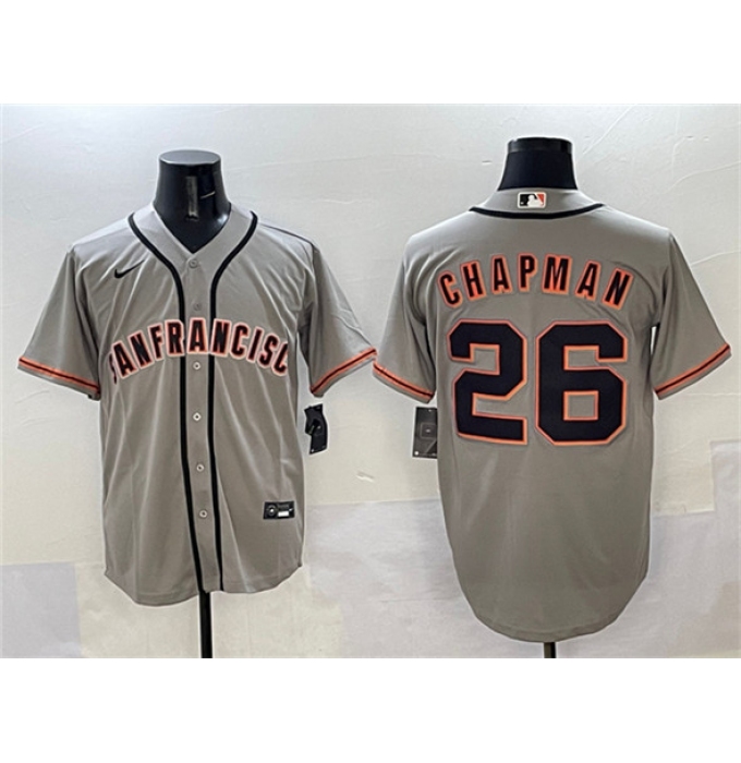 Men's San Francisco Giants #26 Matt Chapman Gray Cool Base Stitched Baseball Jersey