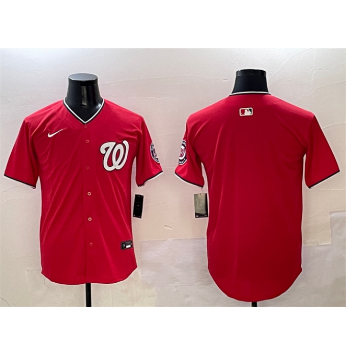 Men's Washington Nationals Blank Red Limited Stitched Baseball Jersey