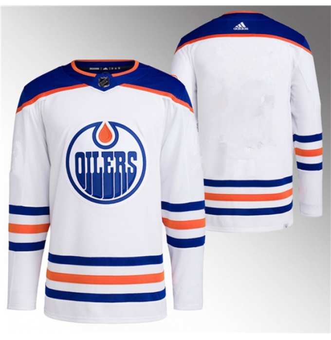 Men's Edmonton Oilers Blank White Stitched Jersey