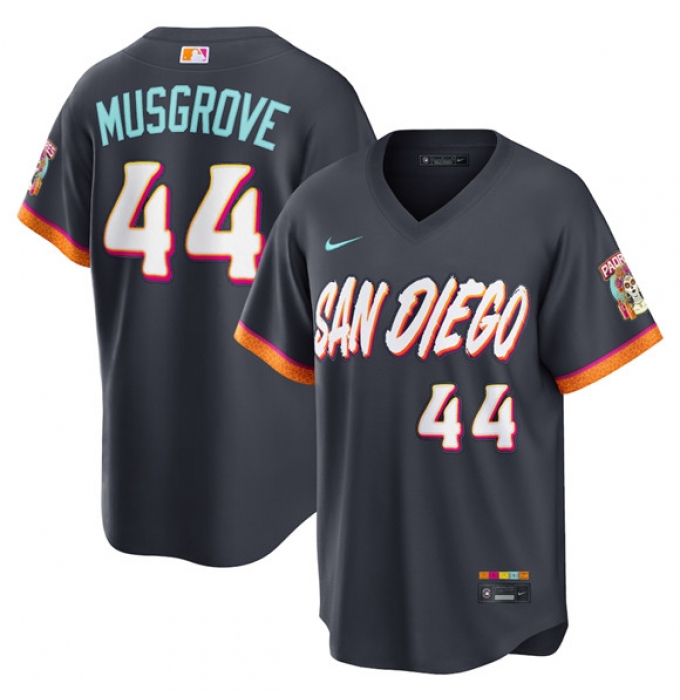Men's San Diego Padres #44 Joe Musgrove Obsidian 2026 City Connect Stadium Limited Stitched Baseball Jersey