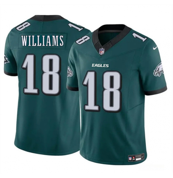 Men's Philadelphia Eagles #18 Avery Williams Green 2024 New F.U.S.E. Vapor Untouchable Limited Football Stitched Jersey