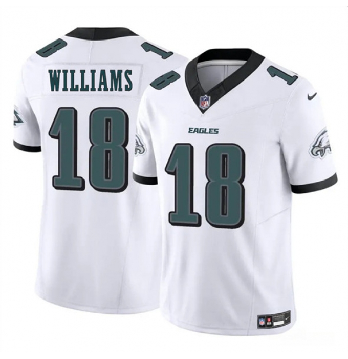 Men's Philadelphia Eagles #18 Avery Williams White 2024 New F.U.S.E. Vapor Untouchable Limited Football Stitched Jersey
