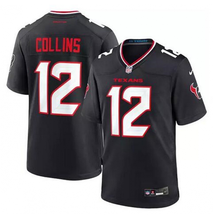 Men's Houston Texans #12 Nico Collins Navy Stitched Game Jersey