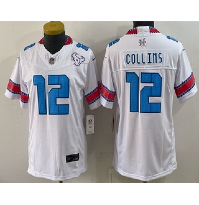 Women's Houston Texans #12 Nico Collins White 2026 FUSE Rivalries Collection Limited Stitched Jersey