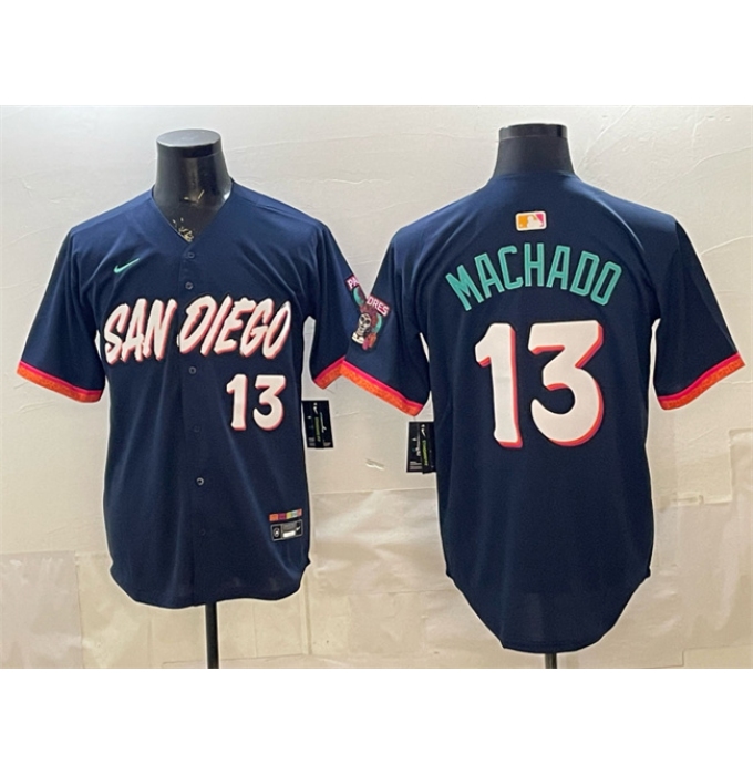 Men's San Diego Padres #13 Manny Machado Obsidian 2026 City Connect Limited Stitched Baseball Jersey