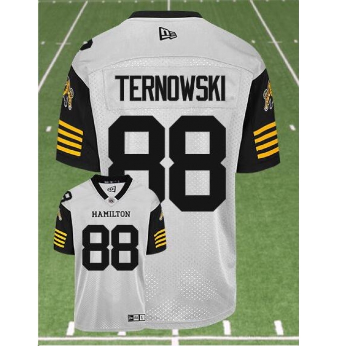 CFL Hamilton tiger cats #88 TERNOWSKI Crested Away White Jersey