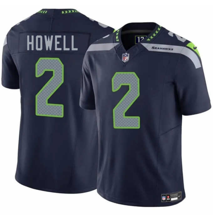 Men's Seattle Seahawks #2 Sam Howell Navy 2025 F.U.S.E. Vapor Limited Football Stitched Jersey