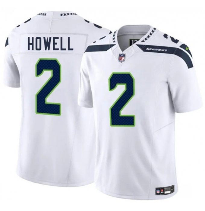 Men's Seattle Seahawks #2 Sam Howell White 2025 F.U.S.E. Vapor Limited Football Stitched Jersey