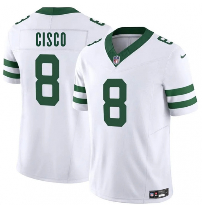 Men's New York Jets #8 Andre Cisco White 2025 F.U.S.E. Vapor Untouchable Limited Football Stitched Jersey