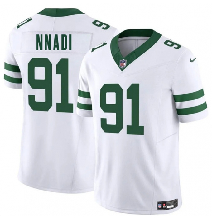 Men's New York Jets #91 Derrick Nnadi White 2025 F.U.S.E. Vapor Untouchable Limited Football Stitched Jersey