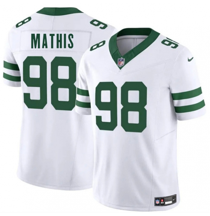 Men's New York Jets #98 Phidarian Mathis White 2025 F.U.S.E. Vapor Untouchable Limited Football Stitched Jersey