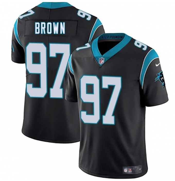 Men's Carolina Panthers #97 Bobby Brown Black 2025 Vapor Limited Football Stitched Jersey