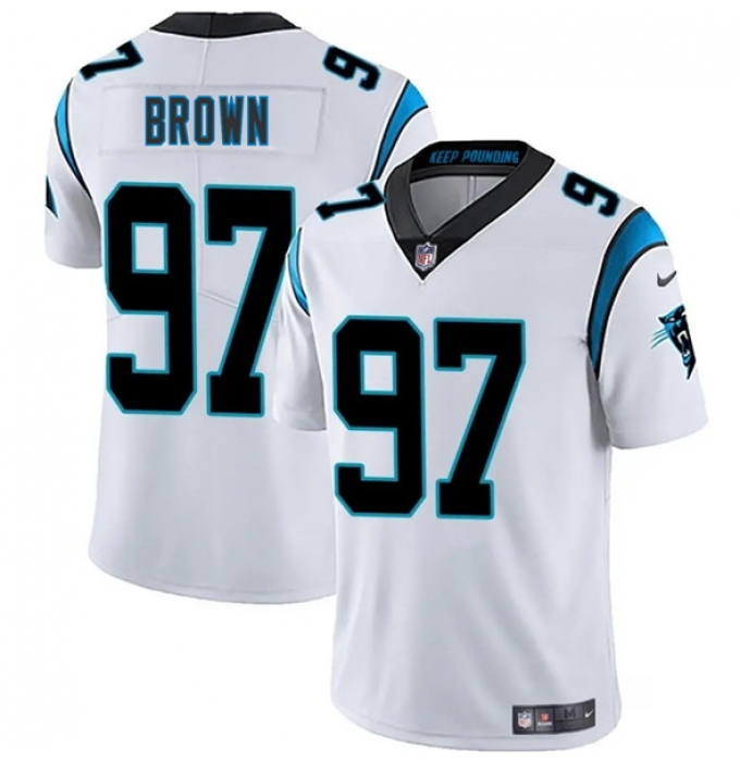 Men's Carolina Panthers #97 Bobby Brown White 2025 Vapor Limited Football Stitched Jersey