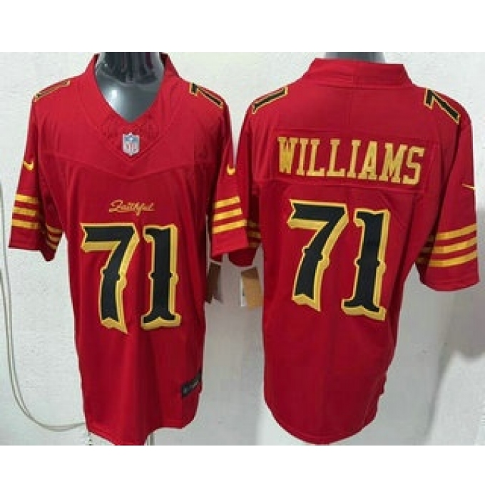 Men's San Francisco 49ers #71 Trent Williams Limited Red Rivalries FUSE Vapor Jersey