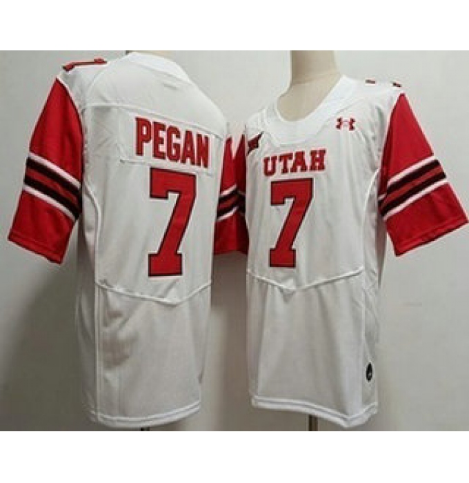 Men's Utah Utes #7 Braden Pegan White College Football Jersey