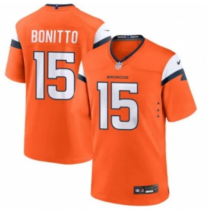 Youth Denver Broncos #15 Nik Bonitto Orange 2024 Stitched NFL Jersey