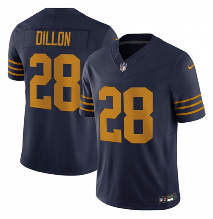 Men's Green Bay Packers #28 A. J. Dillon Navy The 1923 Classic Vapor F.U.S.E. Limited Football Stitched Jersey
