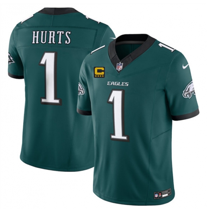 Men's Philadelphia Eagles #1 Jalen Jurts Green 2025 F.U.S.E. With 4-Star C Vapor Untouchable Limited Football Stitched Jersey