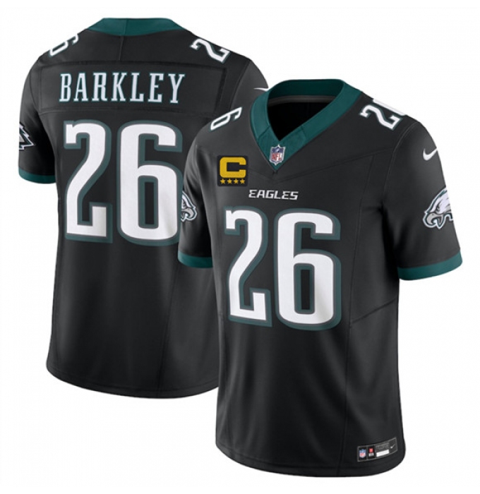 Men's Philadelphia Eagles #26 Saquon Barkley Black 2025 F.U.S.E. With 4-Star C Vapor Untouchable Limited Football Stitched Jersey