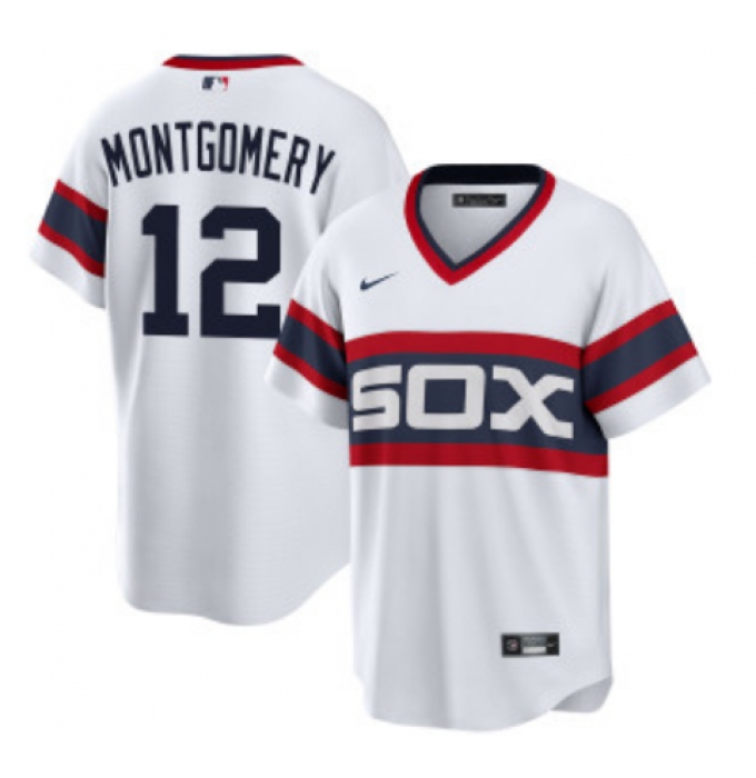 Men's Chicago White Sox #12 Colson Montgomery White Cool Base Stitched Jersey