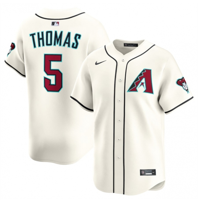 Men's Arizona Diamondbacks #5 Alek Thomas Cream Limited Stitched Baseball Jersey