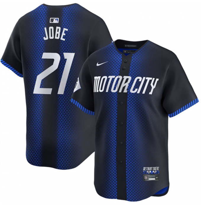Men's Detroit Tigers #21 Jackson Jobe Navy City Connect Cool Base Stitched Baseball Jersey