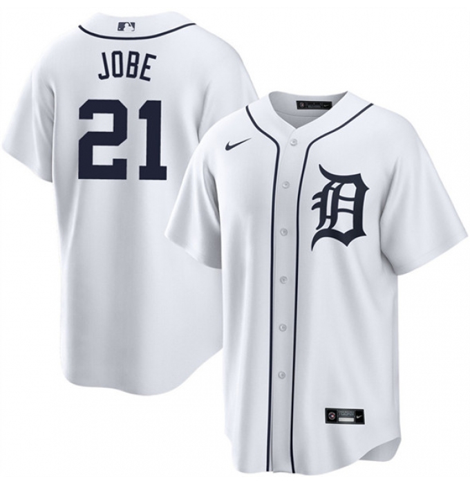 Men's Detroit Tigers #21 Jackson Jobe White Cool Base Stitched Baseball Jersey