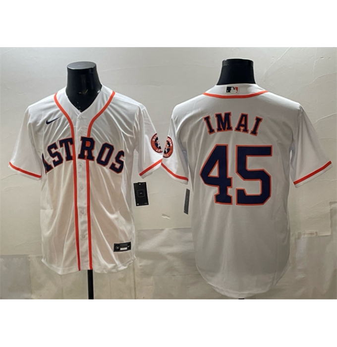 Men's Houston Astros #45 Tatsuya Imai White Cool Base Stitched Jersey