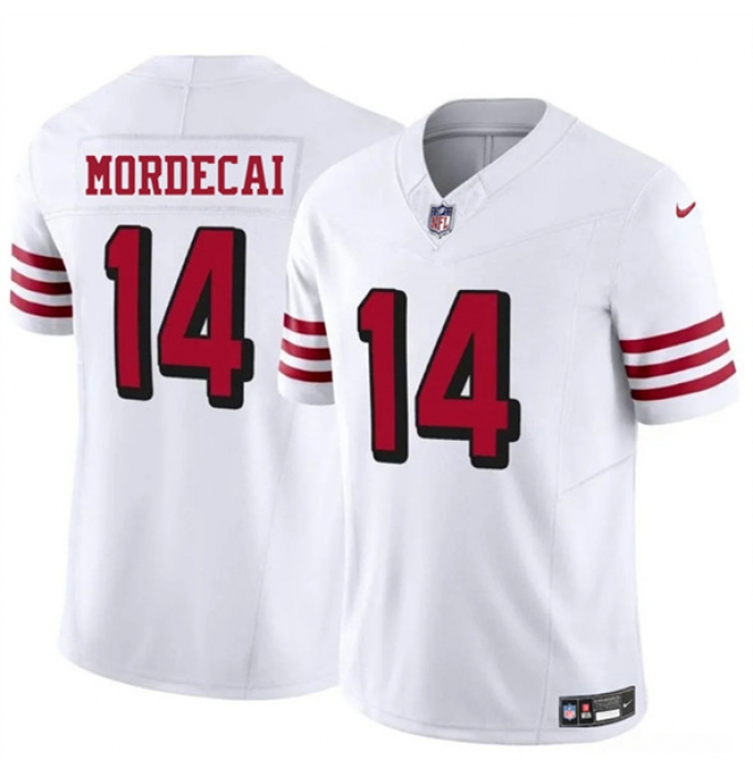 Men's San Francisco 49ers #14 Tanner Mordecai New White 2025 F.U.S.E. Vapor Untouchable Limited Football Stitched Jersey