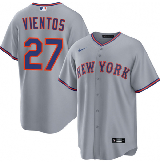 Men's New York Mets #27 Mark Vientos Gray 2025 Limited Stitched Baseball Jersey