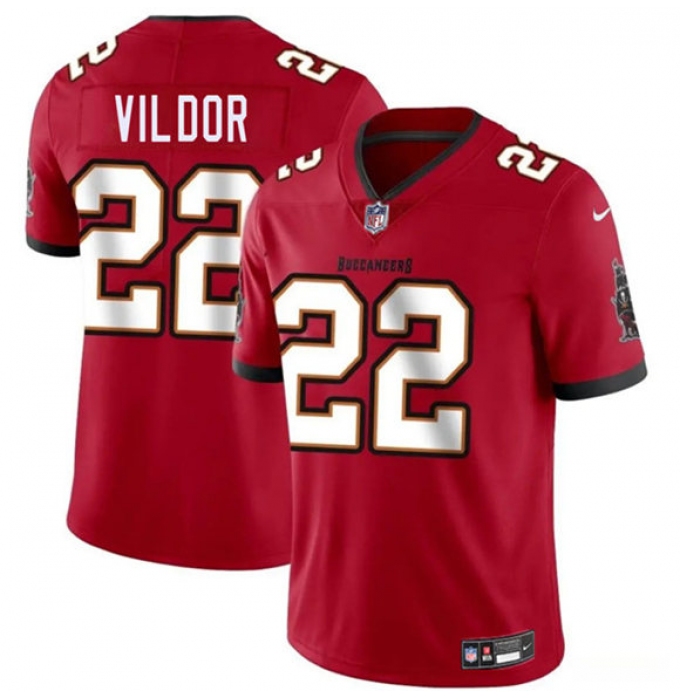 Men's Tampa Bay Buccaneers #22 Kindle Vildor Red 2025 Vapor Limited Football Stitched Jersey