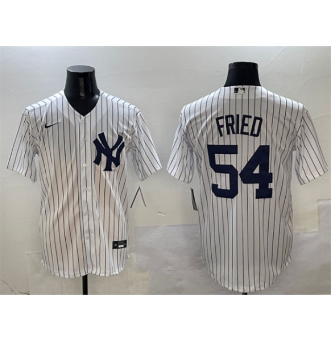 Men's New York Yankees #54 Max Fried White Cool Base Stitched Baseball Jersey